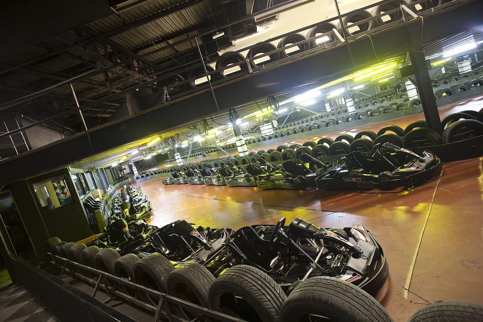 An indoor rental karting track in central London