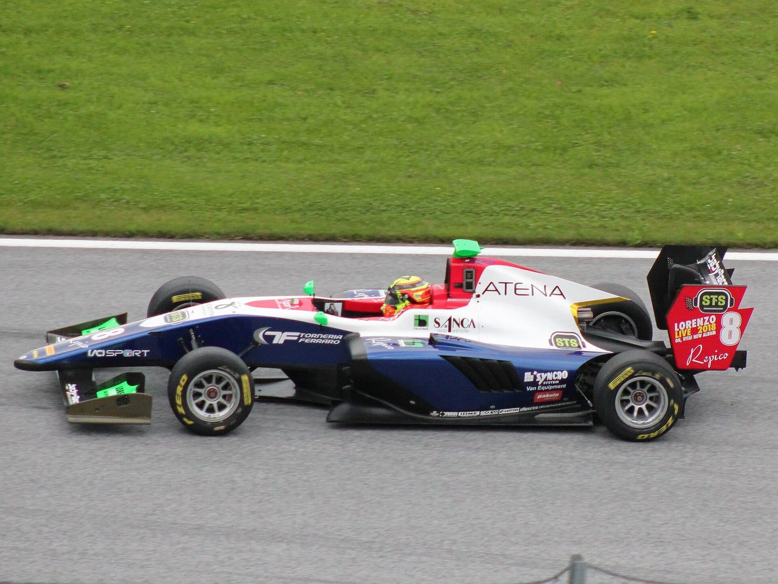 Alessio Lorandi racing a GP3 car at the 2018 Austrian round