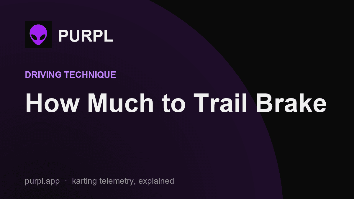 How Much to Trail Brake cover, purple-on-black PURPL title card