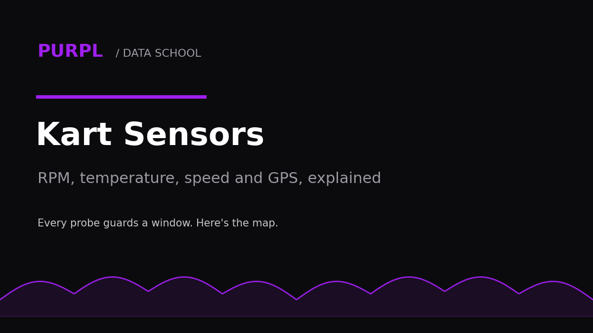 Kart sensors explained guide cover with purple sensor diagram on black